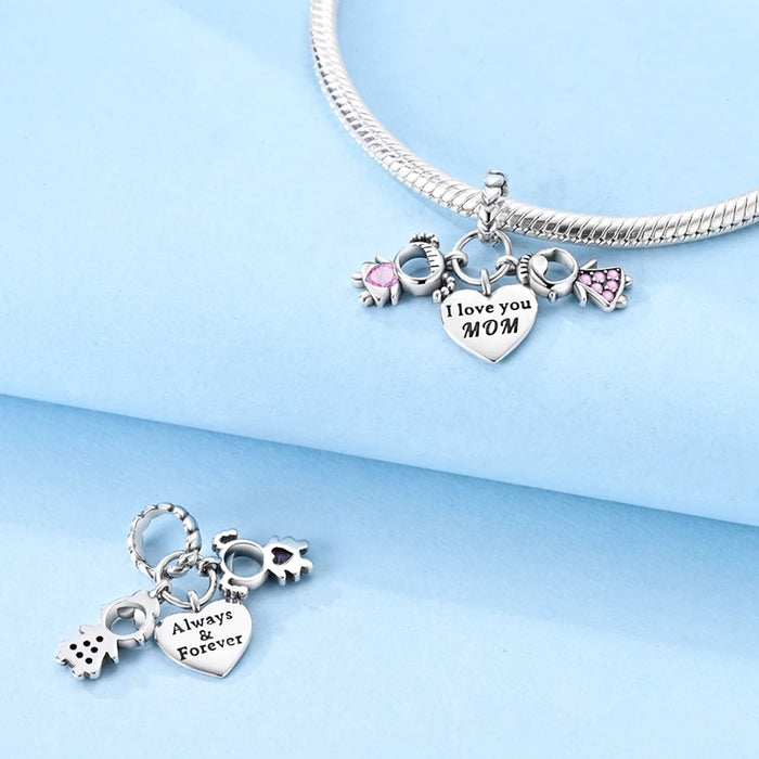 925 Sterling Silver Sister Charm Pendant Fits Bracelet Diy Gift