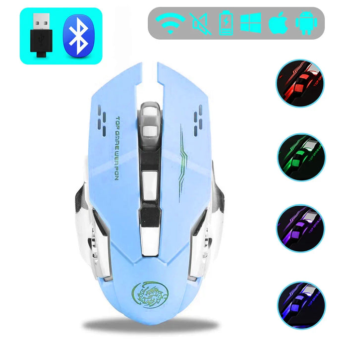 Rechargeable Bluetooth Gaming Mouse Silent & Backlit Pc / Laptop