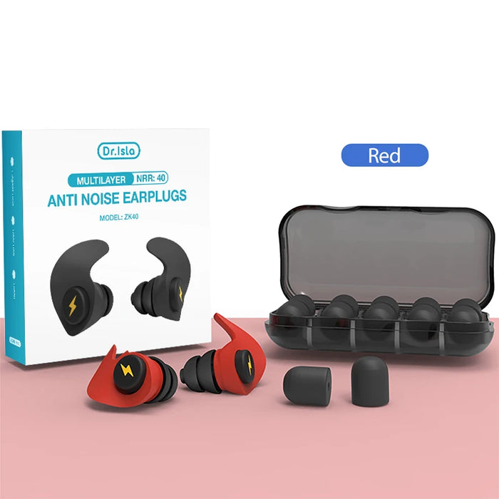 6 Pack Soft Silicone Earplugs For Noise Free Sleep
