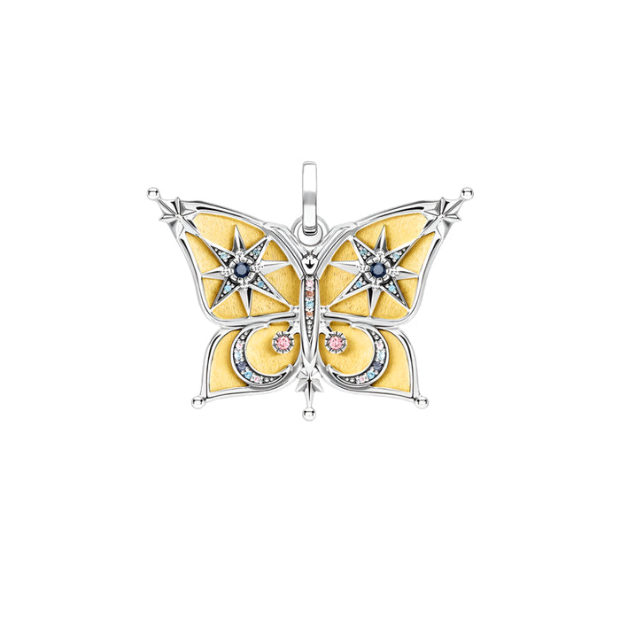 925 Sterling Silver Bohemia Butterfly Pendant Bicolour Summer Jewelry For Women