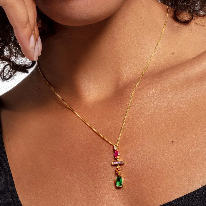 925 Sterling Silver Geometric Necklace Fashion Jewelry For Women