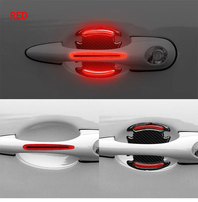8Pcs 3D Reflective Sticker Tape For Car Fender Bumper Door Handle Auto Exterior Accessories