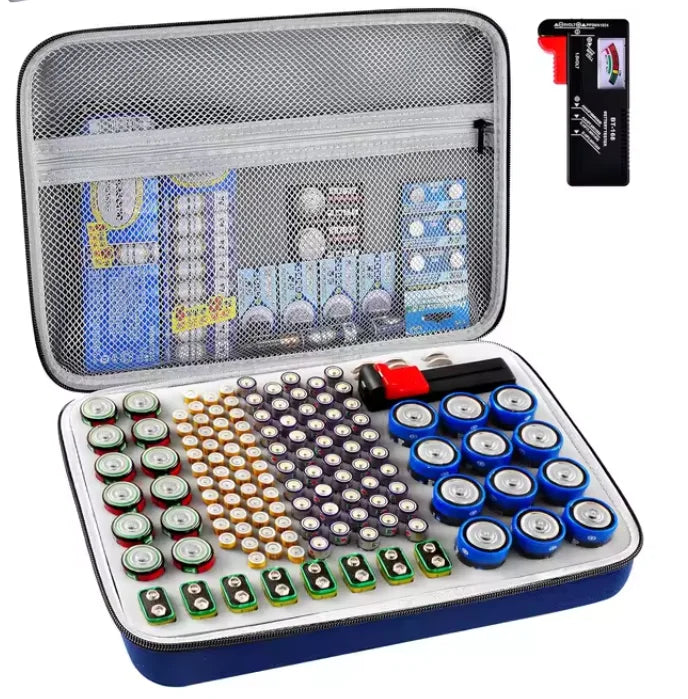 Battery Organizer Case Tester Storage Holder For Aa Aaa 9V C D Lithium