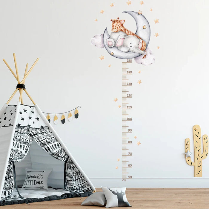 Adorable Animal Growth Chart Wall Decals For Kids Room