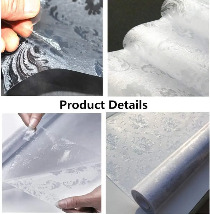 Decorative Privacy Film For Home / Bathroom Glass - Static Cling Vinyl - Removable & Reusable