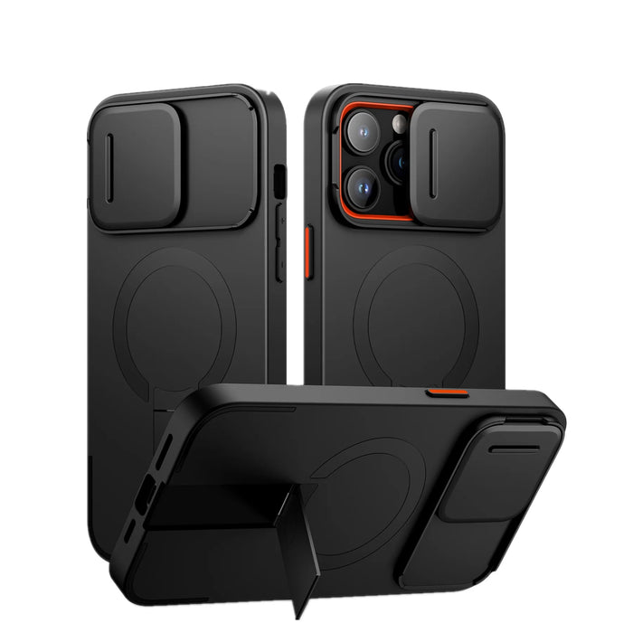 For Iphone 14 Pro Max Magsafe Shockproof Bumper Slim Protective Case With Magnetic Camera Slide And Kickstand