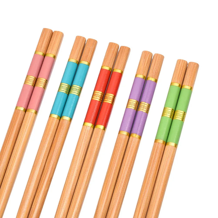 5 Pairs Bamboo Chopsticks Set Reusable Sushi Utensils