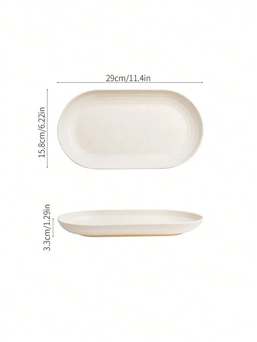 4 / 8 / 12 Piece Reusable Beige Plastic Dinner Plates Perfect For Family Gatherings Parties And Picnics
