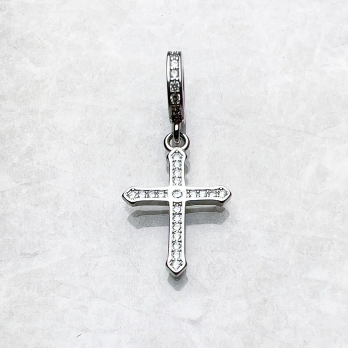 925 Sterling Silver Vintage Cross Pendant With Zircon Women & Men Gift