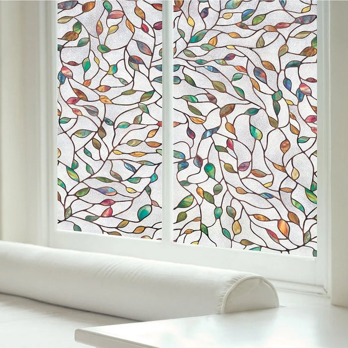 Leaf Pattern Glass Film - Privacy & Sun Protection