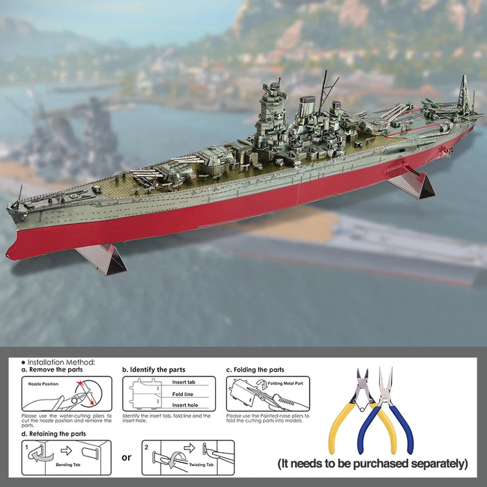 Musashi Battleship 3D Metal Puzzle Kit For Adults
