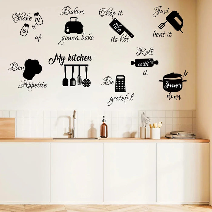 3 Piece Kitchen Pattern Wall Decals For Home Decor