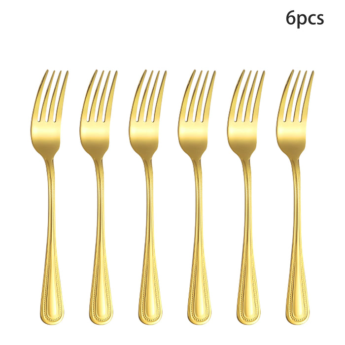 4 / 6 / 16 / 24 Piece Stainless Steel Gold Tableware Set