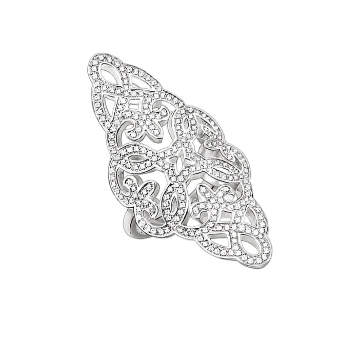 925 Sterling Silver Europe Style Cz Cocktail Ring Bridal Set For Women