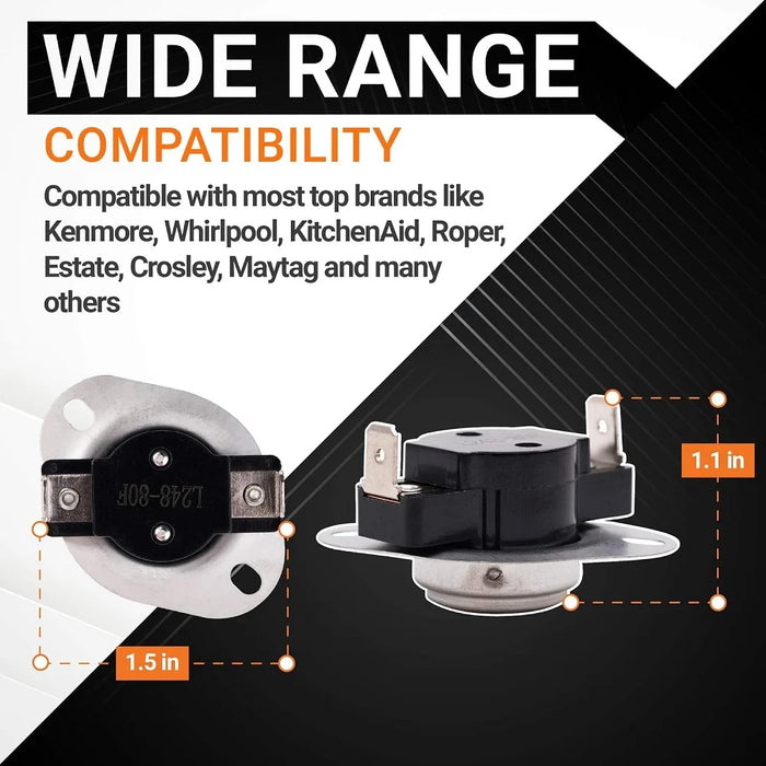 La-1053 Dryer Thermal Fuse Kit Compatible With Whirlpool & Maytag Dryers 53-1133 53-1526 Ap4242472 K35-601