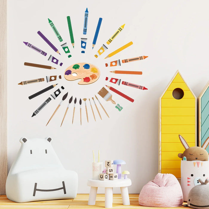 Cartoon Drawing Board Wall Stickers For Kids Room Decor