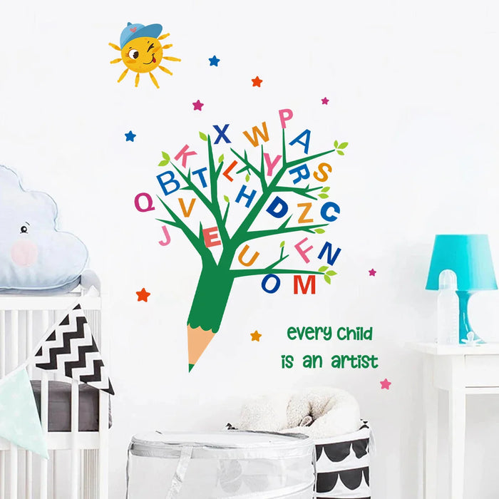 Cartoon Letter Wall Stickers For Kids Room Decor