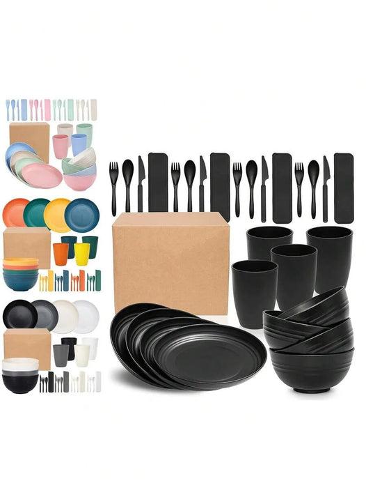 7 / 28 Piece Reusable Plastic Tableware Set For Home Parties