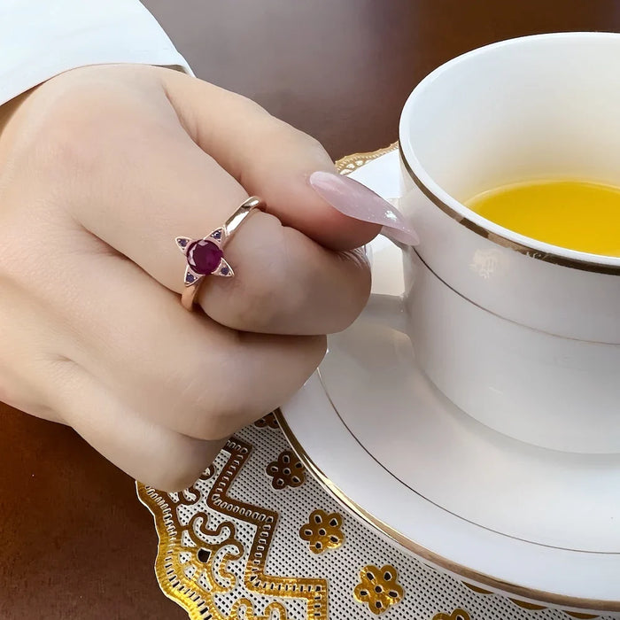 925 Sterling Silver Colourful Stones Paradise Ring Jewelry For Women