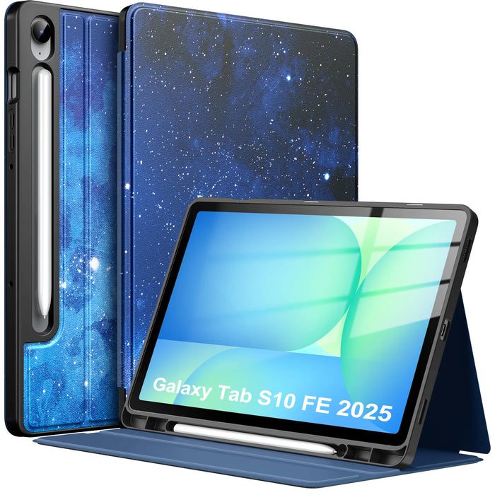 For Samsug Galaxy Tab S10 Fe 10.9 2025 Sm-X520 / Sm-X526 / Sm-X526B Pu Leather Multi-Angle Stand Case With S Pen Holder