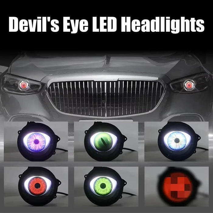 3 Car Devil Eyes Lens Lights Dynamic Demon Headlight Kit With Remote Control