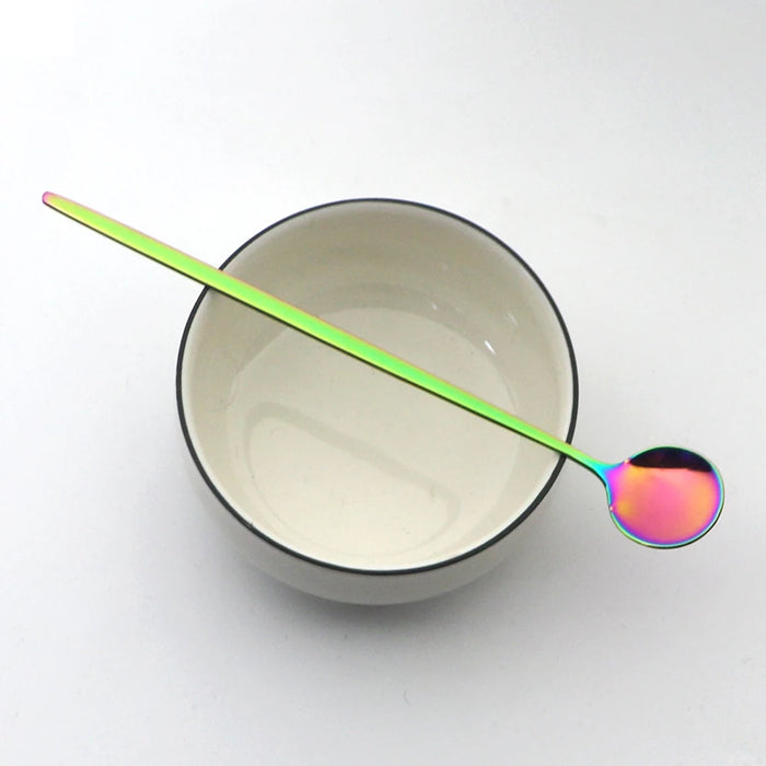 6 Piece Stainless Steel Dessert Spoon Set For Coffee Tea And More