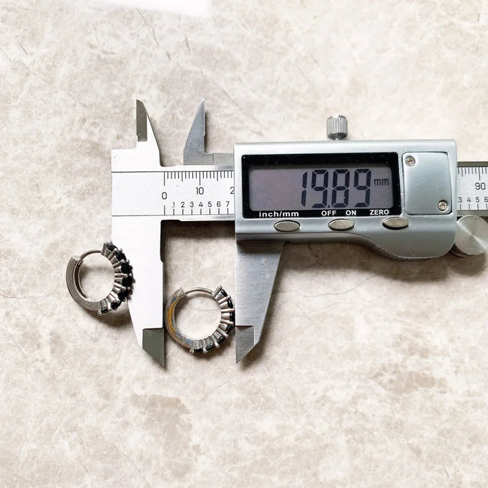 925 Sterling Silver Stylish Creole Hinged Hoop Earrings With Black Cz For Women