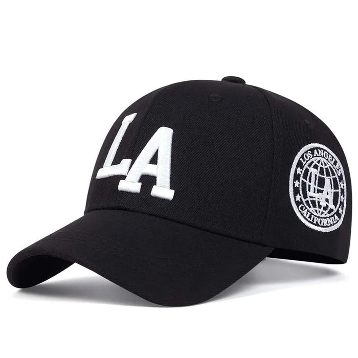 La Letter Embroidery Snapback Baseball Cap Unisex Outdoor Sun Hat