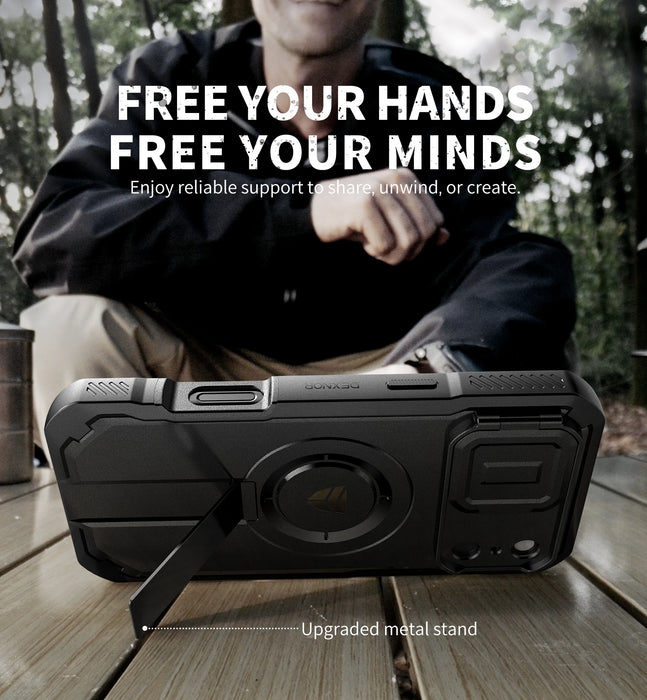 For Iphone 17 Pro Max Shockproof Magnetic Protective Case With Camera Case & Adjustable Kickstand Compatible With Magsafe