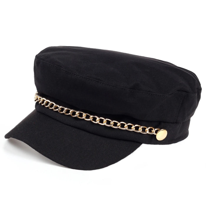 Stylish Unisex Chain Navy Sailor Hat Spring / Autumn Beret Cap For Men & Women