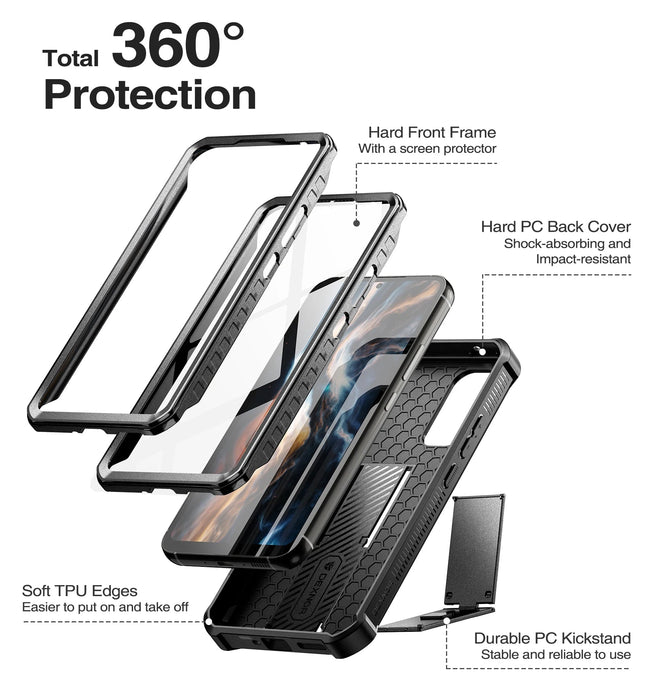 For Samsung Galaxy A54 5G 2023 Full-Body Rugged Holster & Kickstand Shockproof Case With Built-In Screen Protector