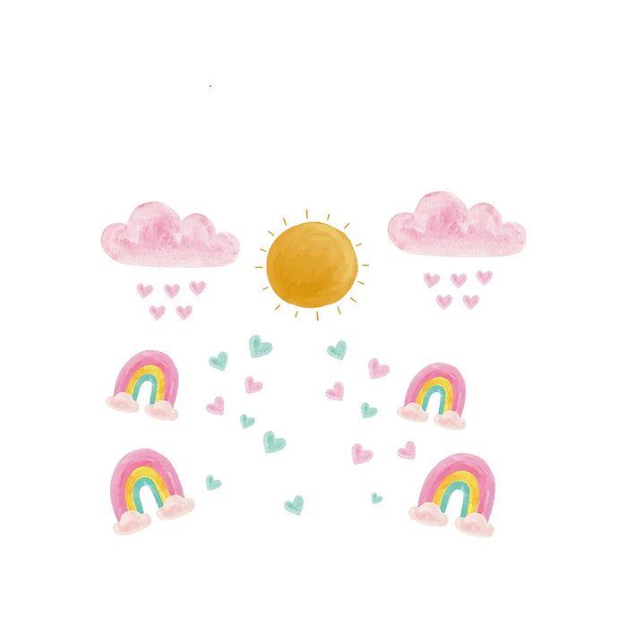 Adorable Rainbow Cloud Wall Stickers For Kids Room Decor