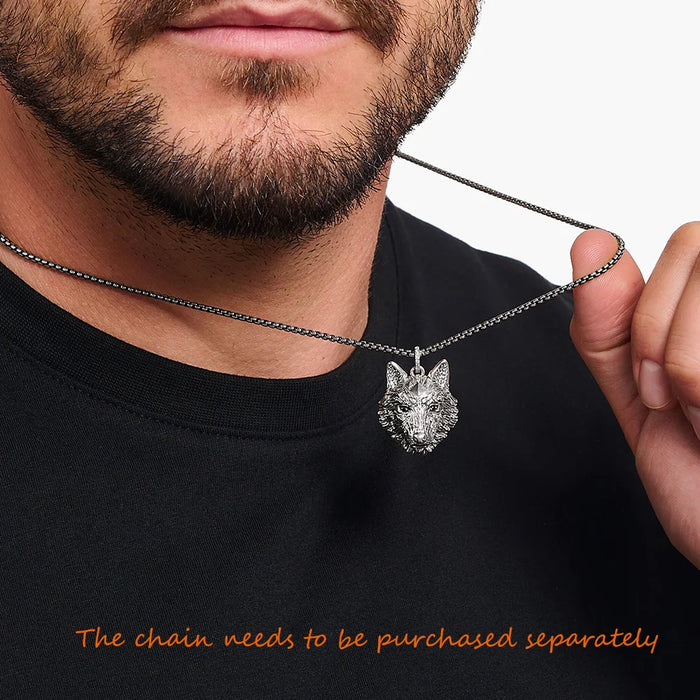 925 Sterling Silver Rebel Wolf Pendant Fine Jewelry For Men & Women