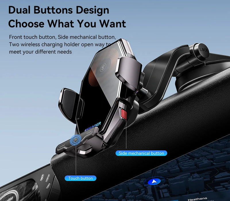 Dashboard Phone Holder 15W Wireless Qi Charger In Car Universal Air Vent Mount For Iphone Samsung Xiaomi Fast Charging