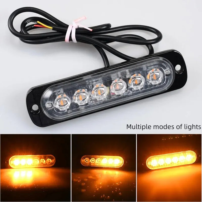 6Smd Led Strobe Warning Light For Trucks Amber 12V / 24V