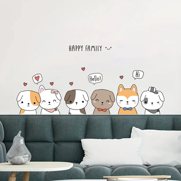 Adorable Cartoon Puppy Wall Sticker For Kids Room Decor