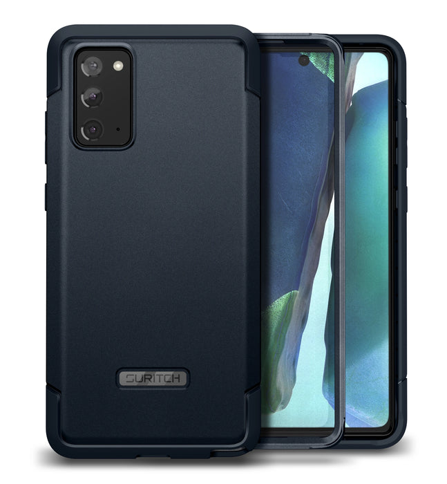 For Samsung Galaxy Note 20 Full Body Shockproof Armor Rugged Bumper Case With 2 Front Frames Built-In Screen Protector