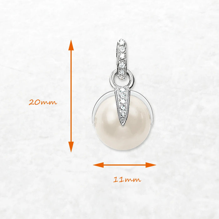 925 Sterling Silver Freshwater Pearl Ball Pendant Romantic Fashion Jewelry For Women