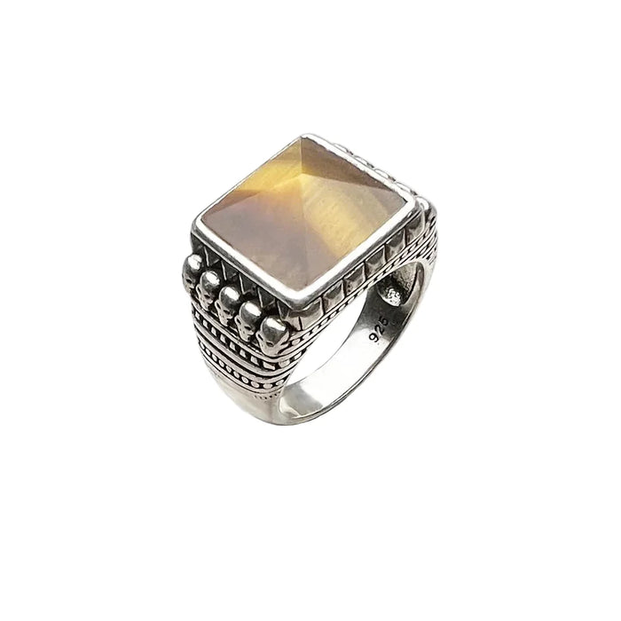 925 Sterling Silver Brown Skulls Cocktail Ring Europe Style Fine Jewelry For Men & Women Ethnic