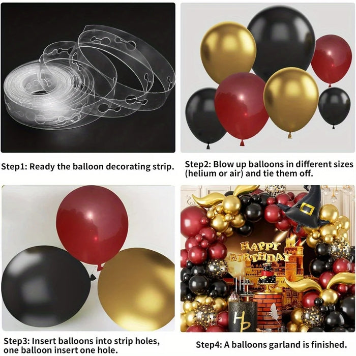 118Pcs Magic School Balloon Flower Ring Arch Set Magic School Theme Aluminum Film Balloon Birthday Decoration Magic Theme