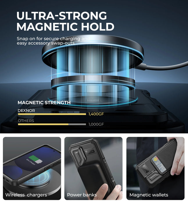 For Samsung Galaxy S24 Fe Magnetic Rugged Shockproof Protective Case With Camera Case & Built-In Screen Protector