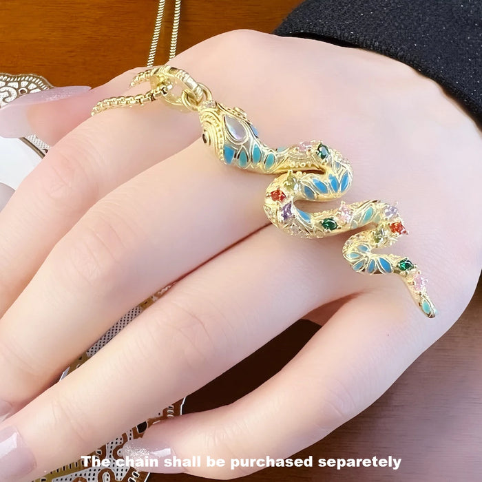 925 Sterling Silver Boho Twisted Snake Pendant Summer Jewelry For Women