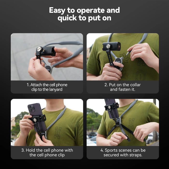 360 Degree Rotation Neck Mount Phone Clip For Iphone Samsung Huawei Xiaomi Fits Most Phones