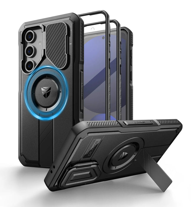 For Samsung Galaxy S24 Fe Magnetic Rugged Shockproof Protective Case With Camera Case & Built-In Screen Protector
