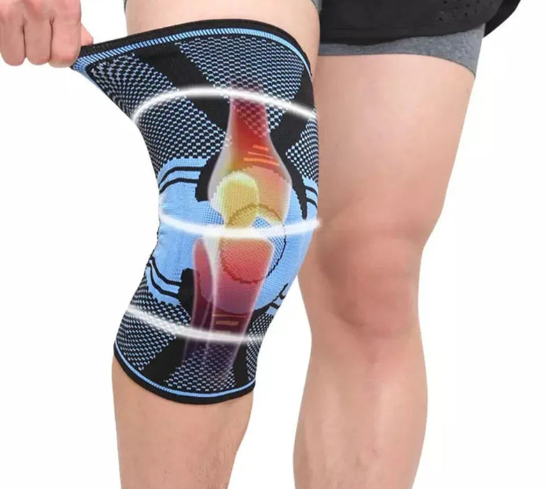 Pair of Silicon Padded Knee Pads For Basketball & Running Meniscus & Patella Support Brace