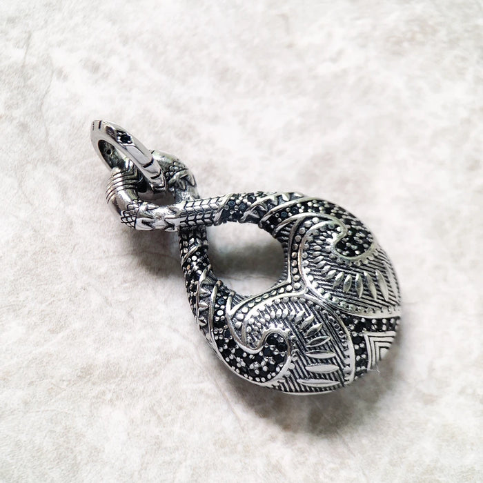 925 Sterling Silver Maori Endless Tattoos Pendant Ethnic Jewelry For Women & Men