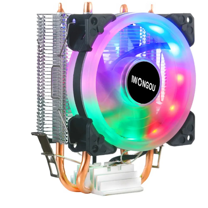 RGB Fan CPU Cooler for Intel/amd 2 Heatpipes