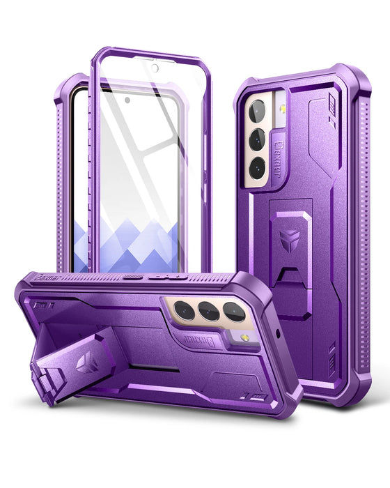 For Samsung Galaxy S22 Plus 5G Full Body Bumper Armor Rugged Military Bracket Holder Case With Built In Screen Protector