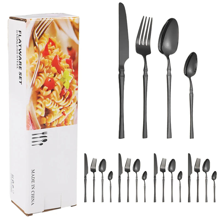 20 Piece Stainless Steel Hotel Tableware Set