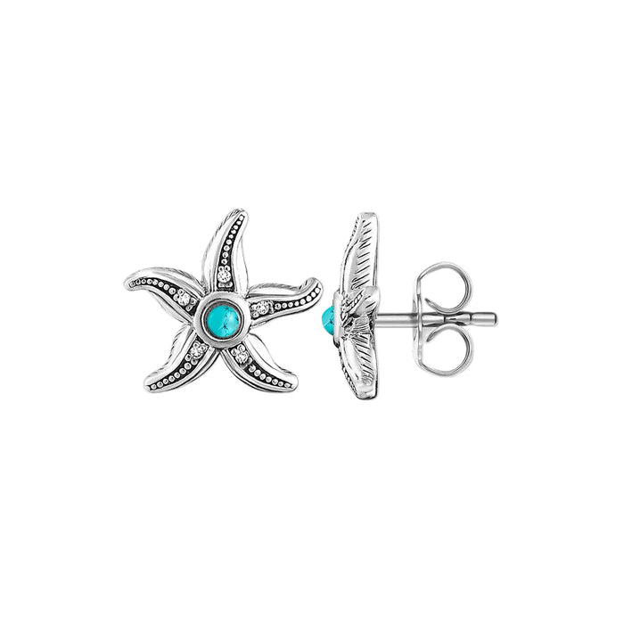 925 Sterling Silver Starfish Studs Chic Gift For Women